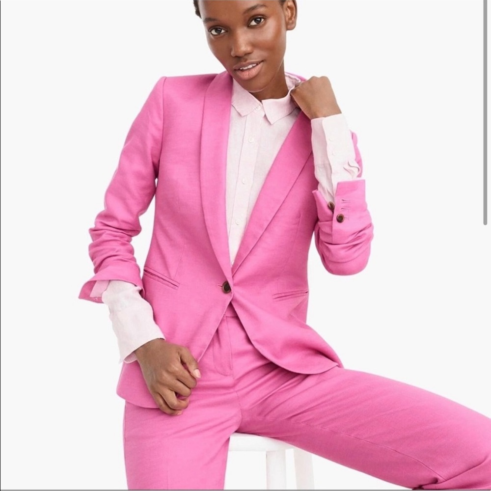 Pink linen Jcrew suit coat/blazer size 0